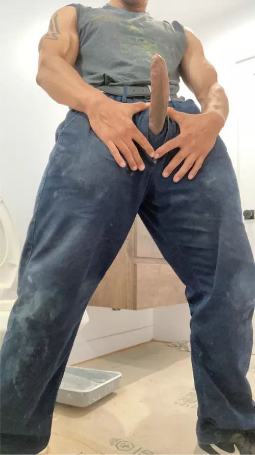 Hard to keep it in at work. Got somewhere I can hide it? by AdonisFit69