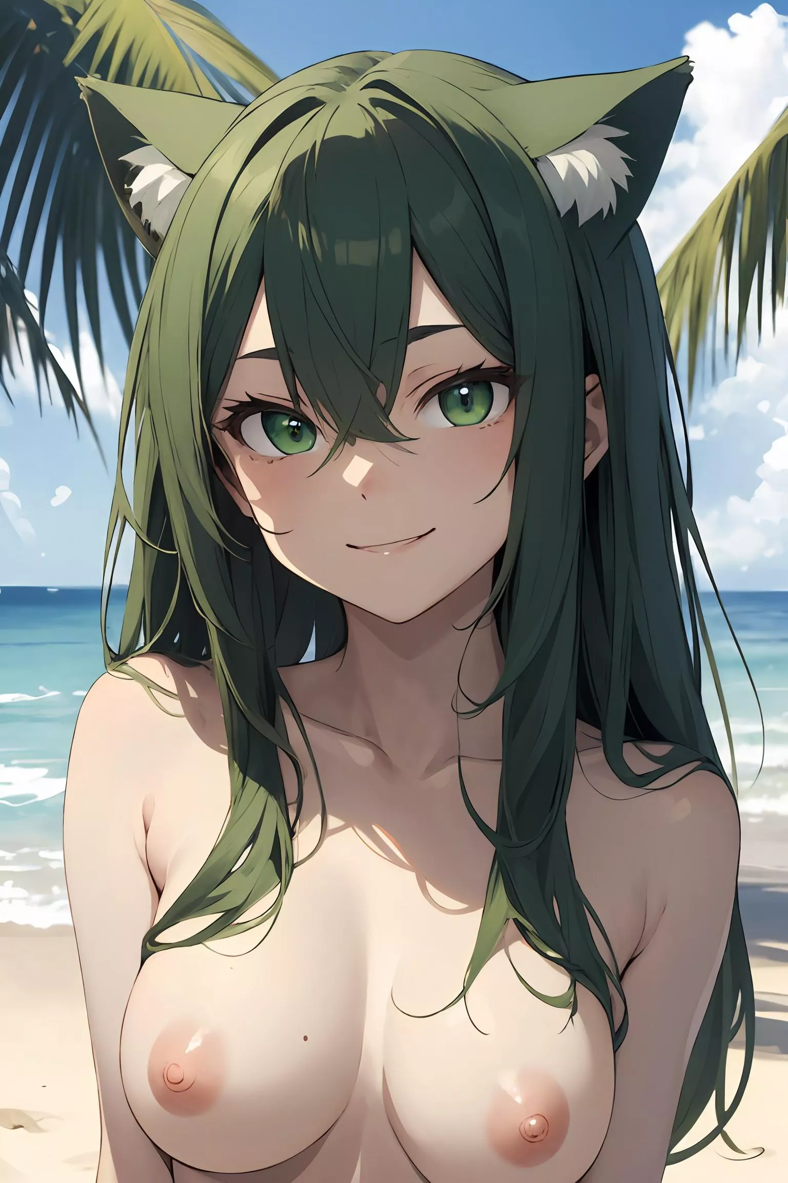 Kitty at the beach (Yodayo - Contest) posted by _waifus_empire_