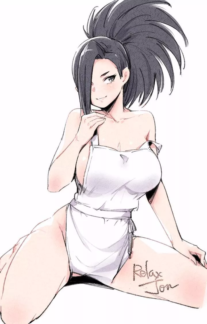 Momo in her apron (by @jon_relax) posted by 3HornedFace