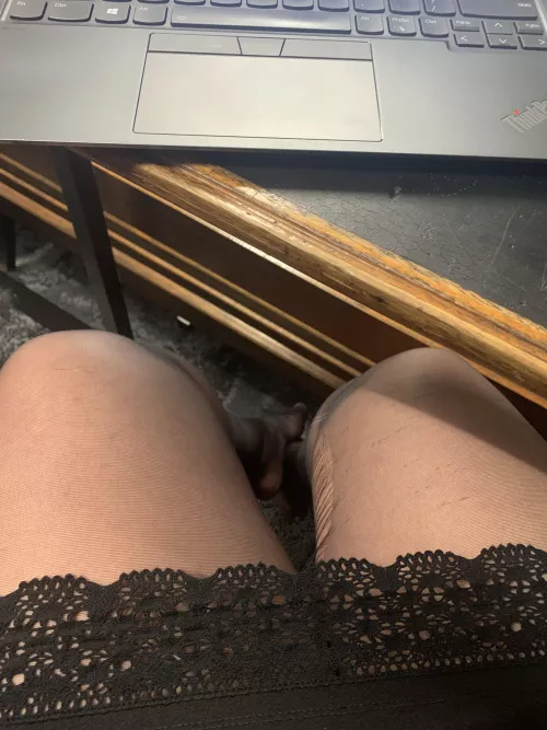 Ripped stockings @Sydney Uni lecture tonight by Strawberry1119