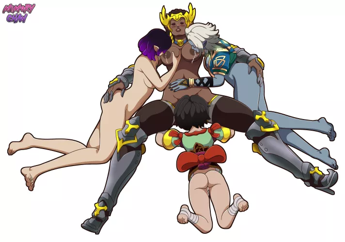 Skye, Nyx, Saati, and Kasumi in a corner of their own (MimoryChan) by SpringInHyrule