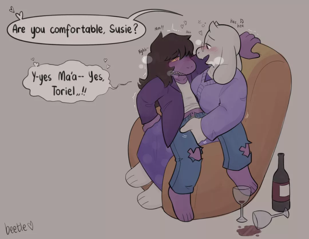 [Toriel] and [Susie] (artist: beetleevil) posted by zeepo3210