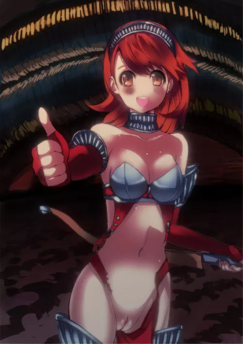 Yukari feeling good about the armor (nina) by BloodsoakedDespair