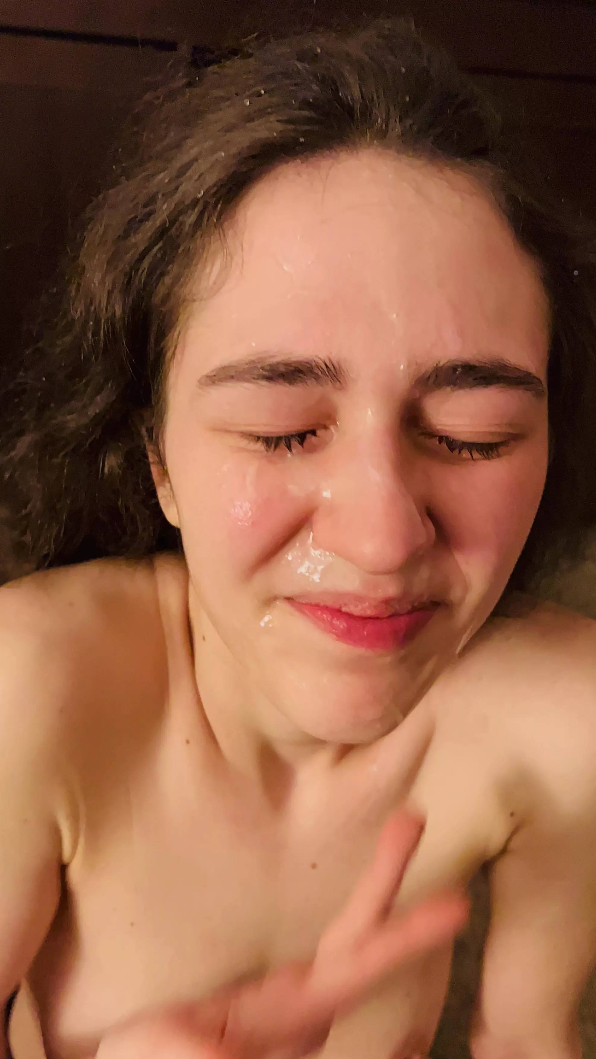 Half in my mouth, half on my face. Perfectly balanced. posted by jadataykesit