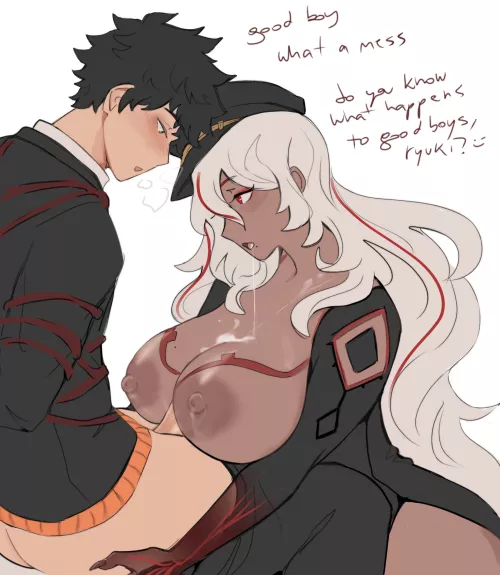 Her good boy makes a mess by SoManyCookies