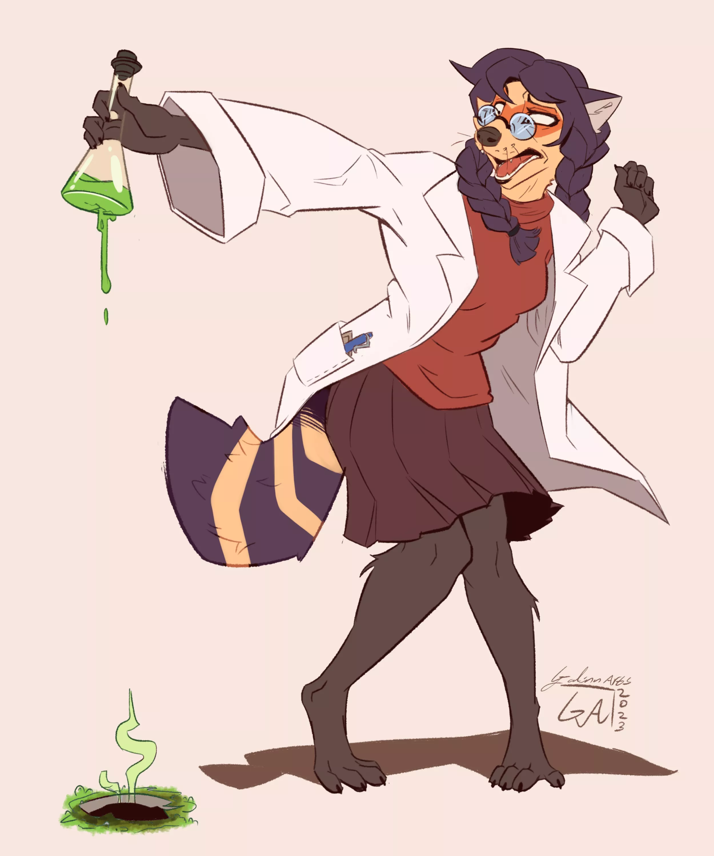 Raccoon science! - Art by me 🍪 posted by Galinn-Arts