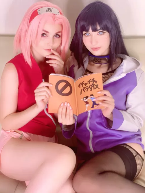 Sakura and Hinata(Sia Siberia and Purple Bitch)[Naruto] by Sia_Siberia_Real