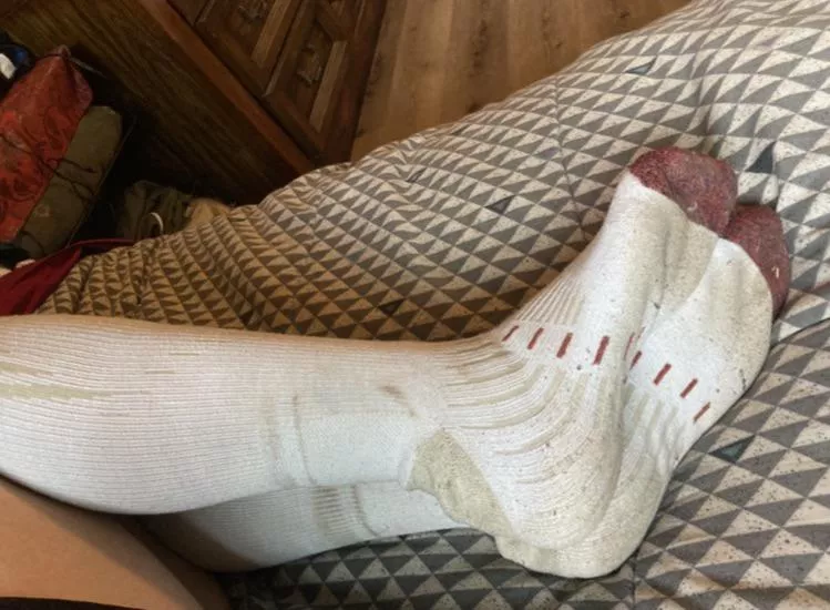 All cooped up in boots, after a long hot day of farming.. it would be a shame if no one got to smell these 😷😝😘 posted by Sweaty-farmgal-tiff