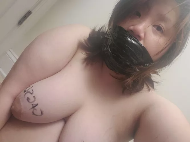 Dirty panties shoved in my mouth and bondage tape wrapped around my head ♡ by kittyxo666