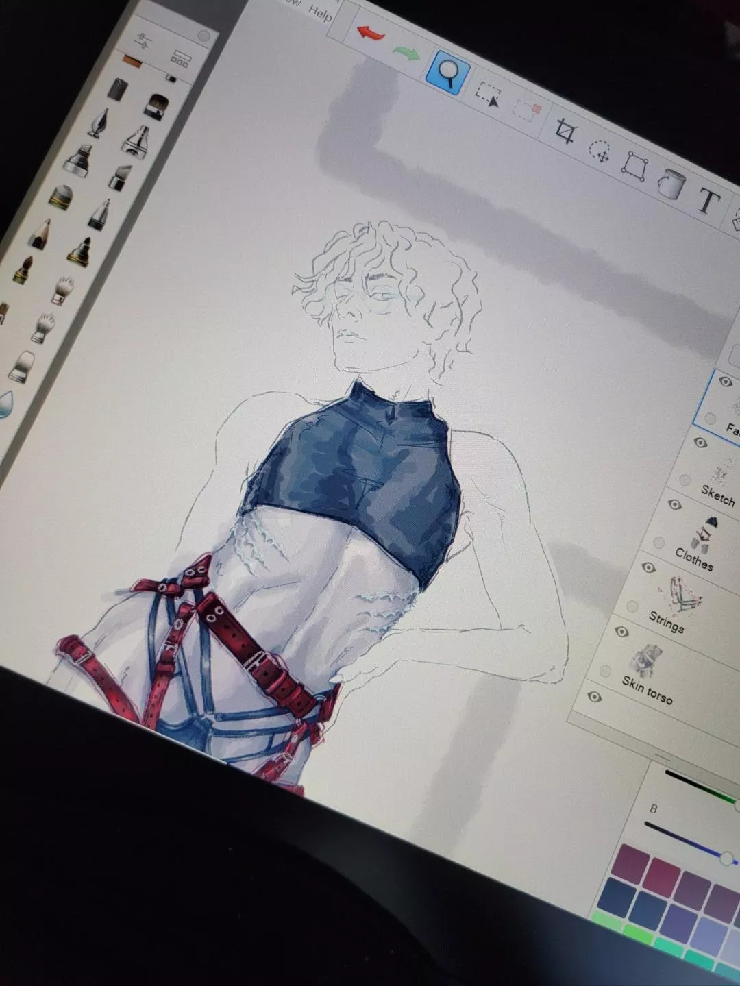 Doodle of my current PC. Not finished, probably never be. posted by boo_hiss_