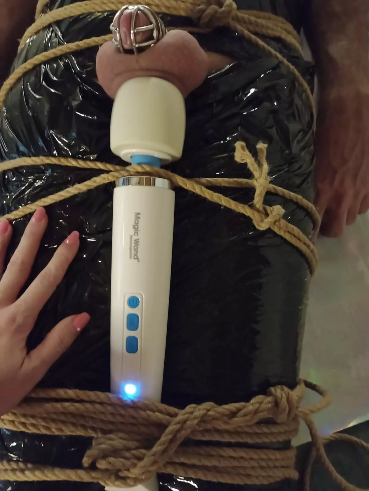 I've bound my partner and I punish his balls. posted by DominAve