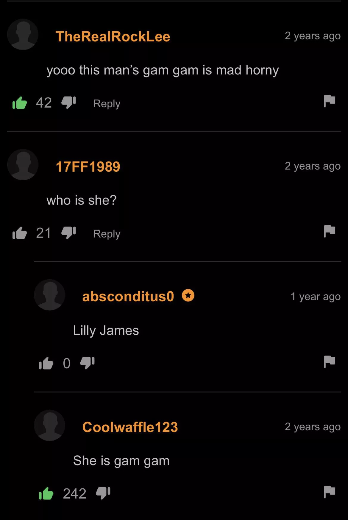 She is gam gam posted by TheReal_RTL