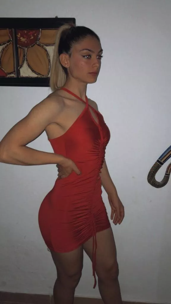 Tight red dress posted by FrailNutrition