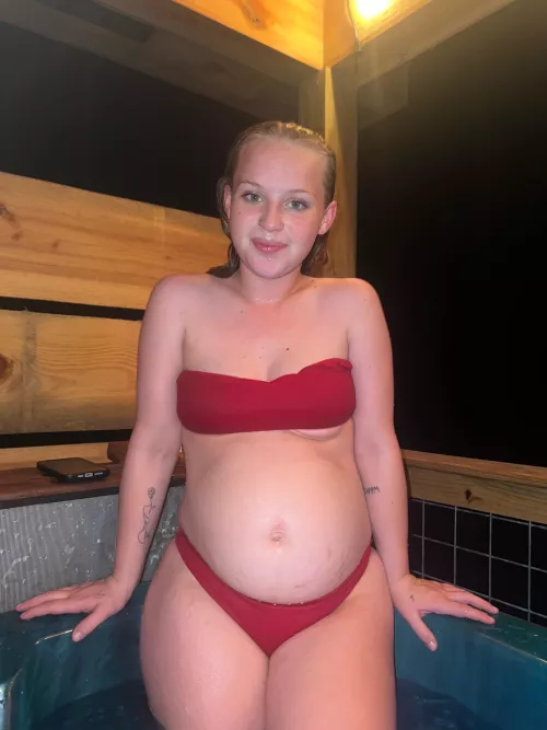 21 weeks pregnant , Come join me in the hottub 🤫 by Fantastic-Manager-30