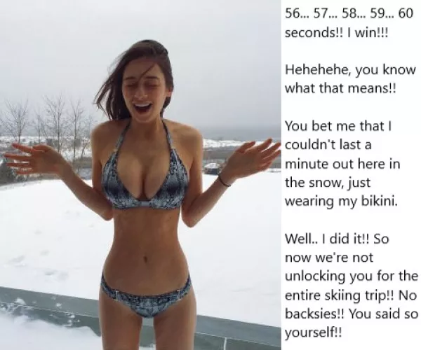 Chastity Fantasy: Caption 283. When are guys gonna learn to stop making these kinds of bets? by wellhowaboutmaybe