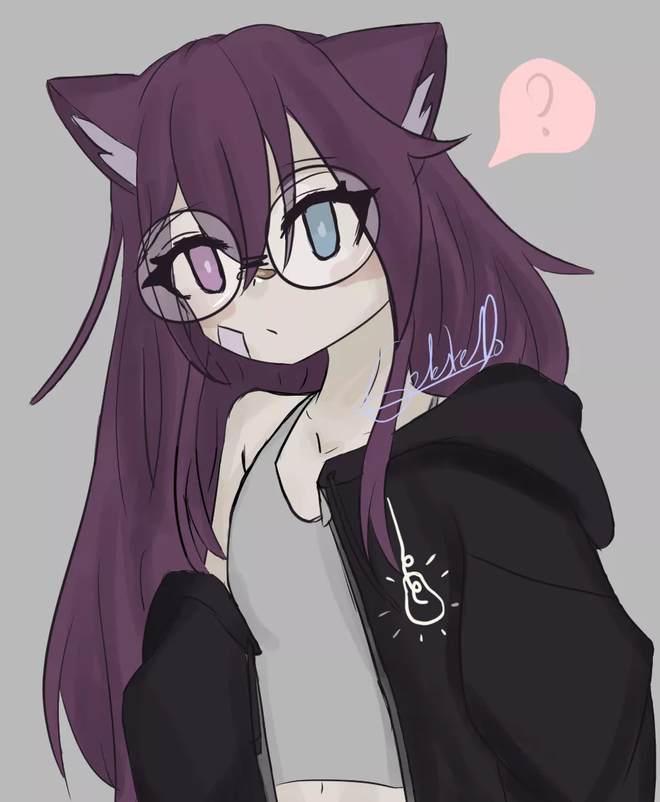 Confused cat doodle posted by veverii