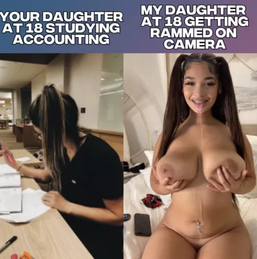 Isn’t this every Dad’s dream? Showing off your big titty Daughter to the world? by -WhoreMother