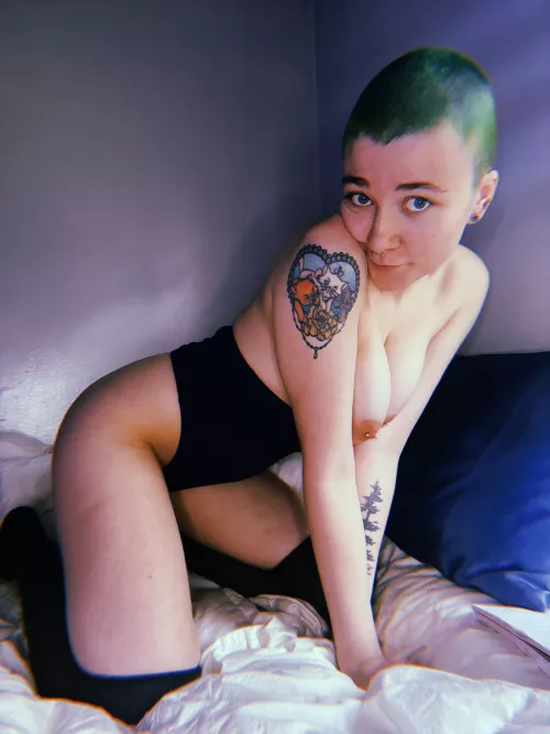 Just wanted to show off the buzz, bodysuit, and tattoo (: by Over_Building_4157