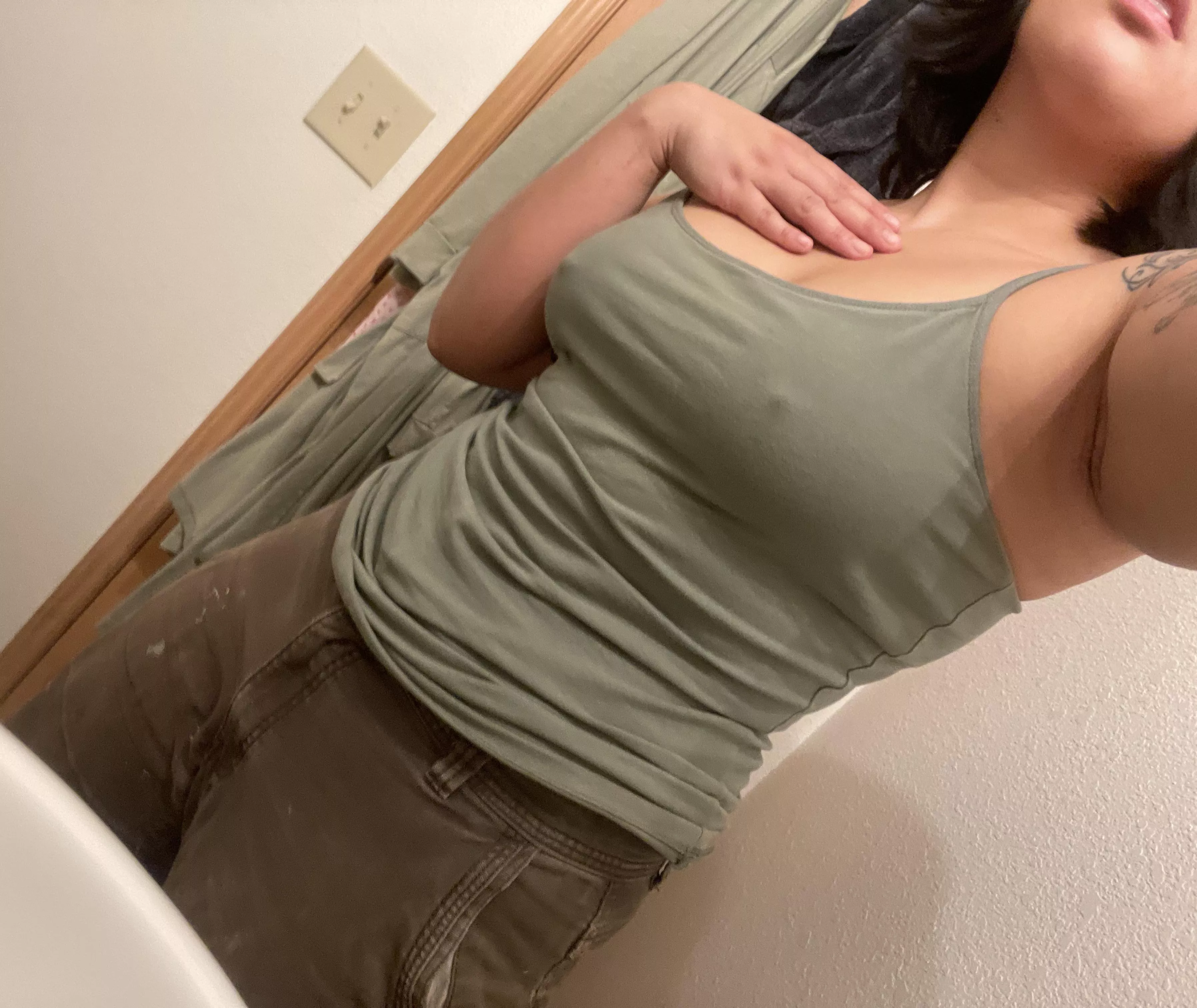 Love not wearing a bra with my tank tops ^_^ posted by knowfacehaze