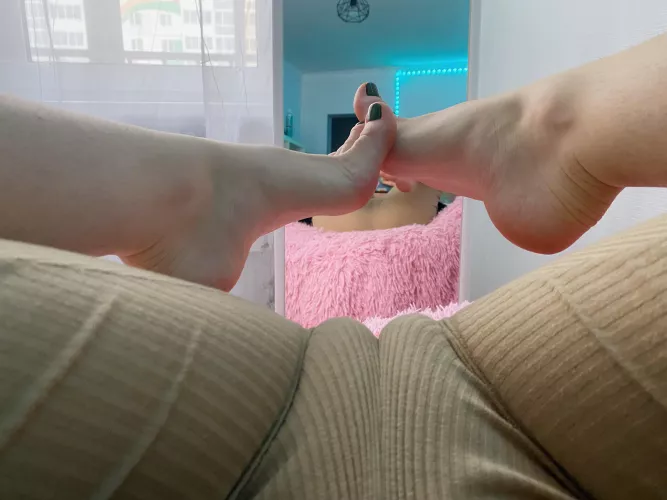 Will you play with my pedicured toes or my meaty pussy first? oc by Creative-Strength-17