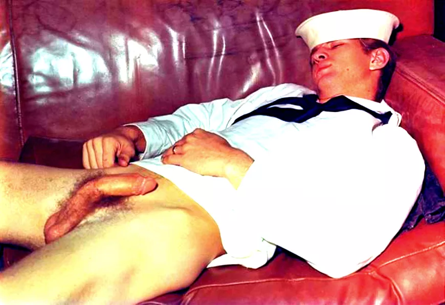 After a late night of drinking, this sailor crashed on my couch and ended up looking like this. He knows I'm gay - is this an invitation? ♂️👅🍆💦😋 posted by Capitola-surfer-dude