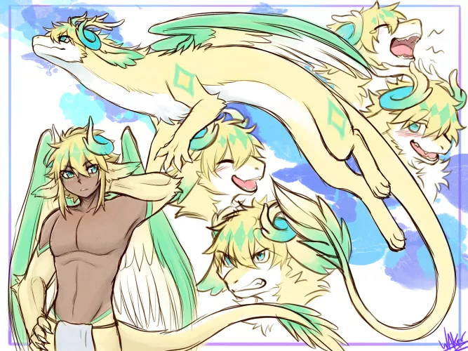 Fluffy Dragon Sketchpage! (Waker608) by felinefrenking