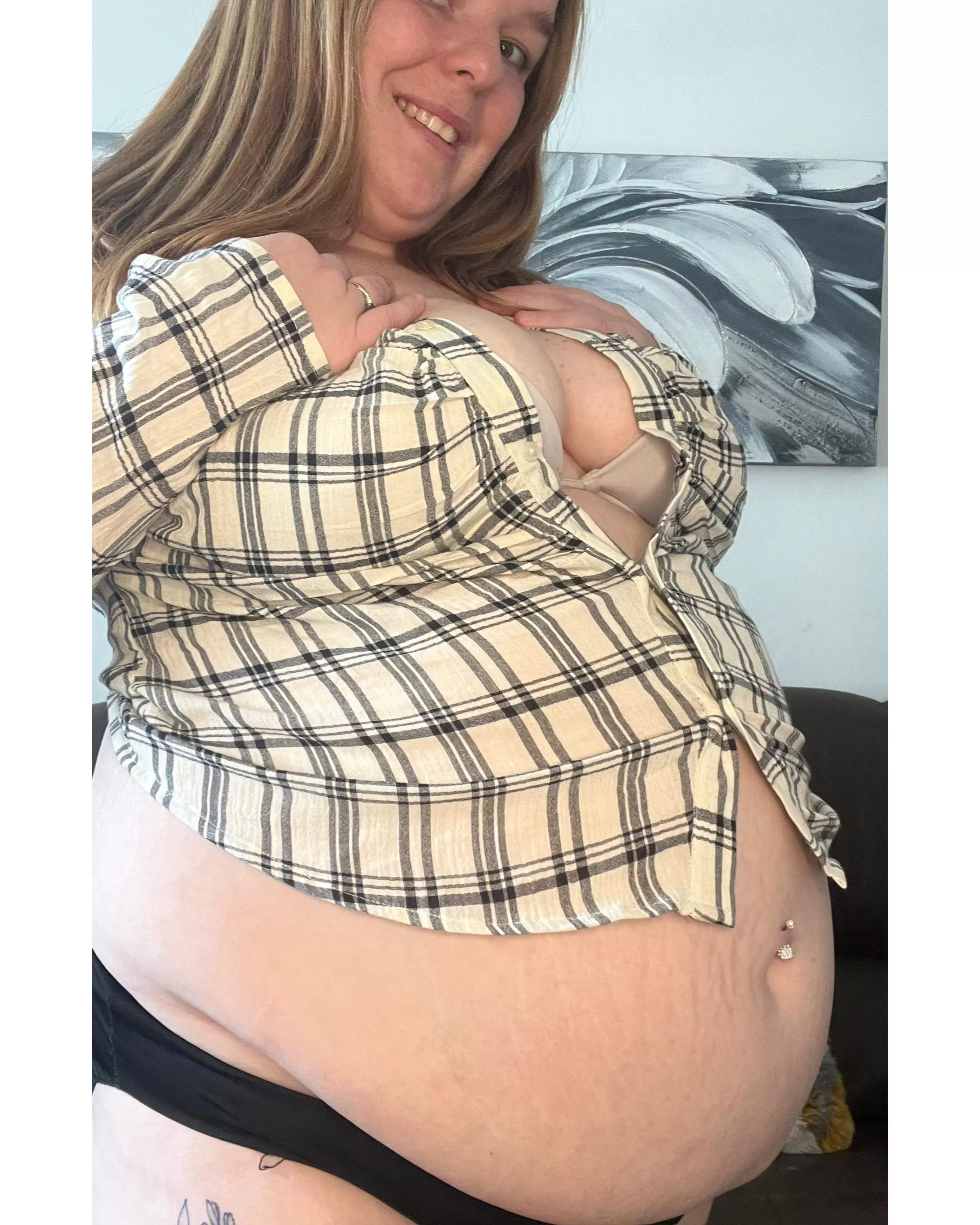 I wish I had a picture of when this used to fit to compare 😂🐷 posted by bbwkatex