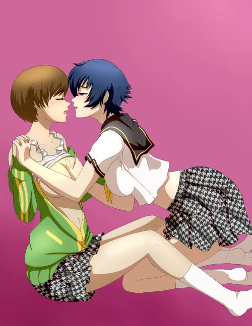 Chie and Naoto getting intimate (m-a-v-e-r-i-c-k) by BloodsoakedDespair