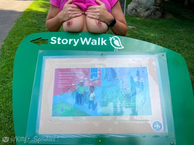 Come on the StoryWalk with me. My titties have A LOT of stories to tell! (=^•^=) [f] by Kitty__Sprinkles