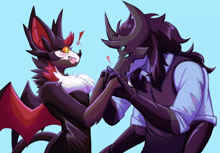 Nox and their bf Scias! (art by me!) by EmthimOfNight