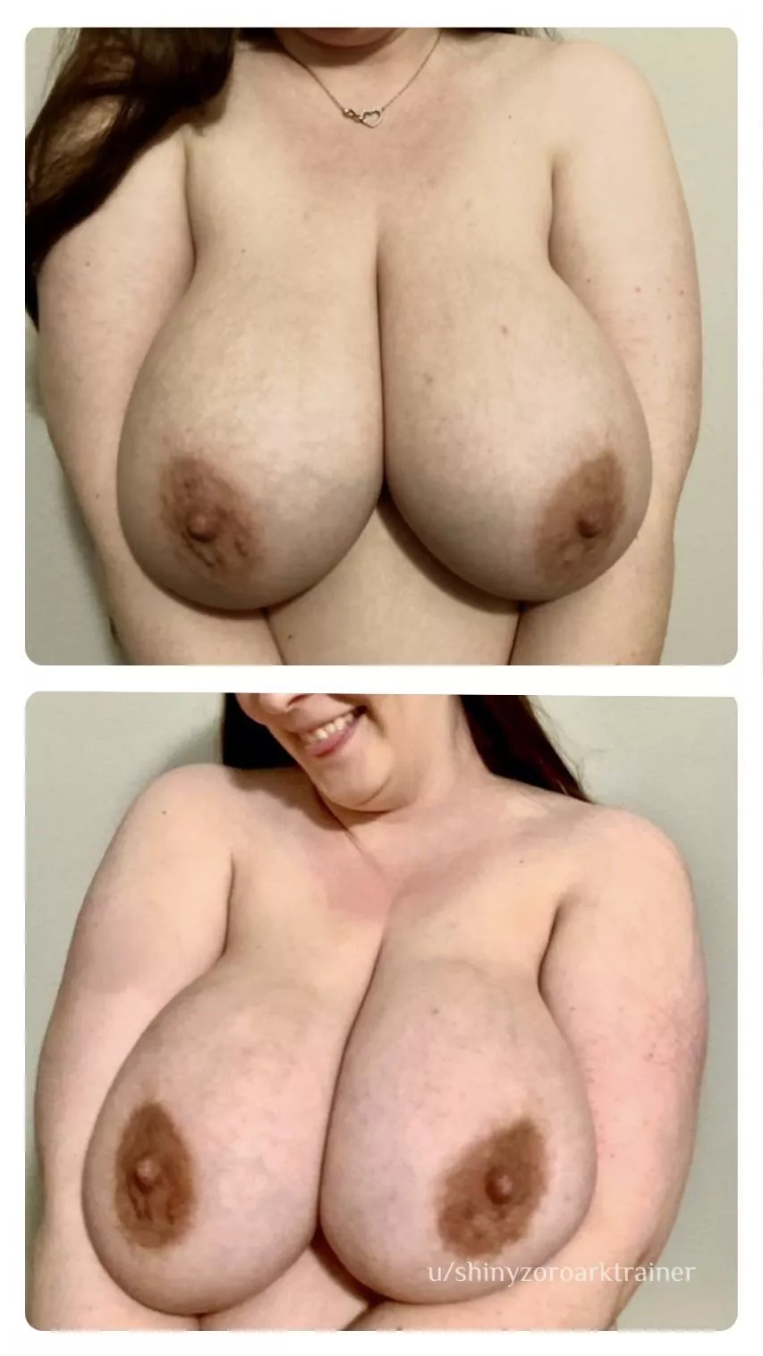 Thoughts on my tit growth? 27 and 36 weeks pregnant posted by shinyzoroarktrainer