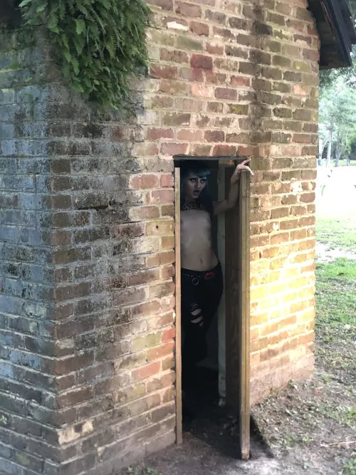 Tits out in this little empty mausoleum house thingy lol by TsundereTomboy