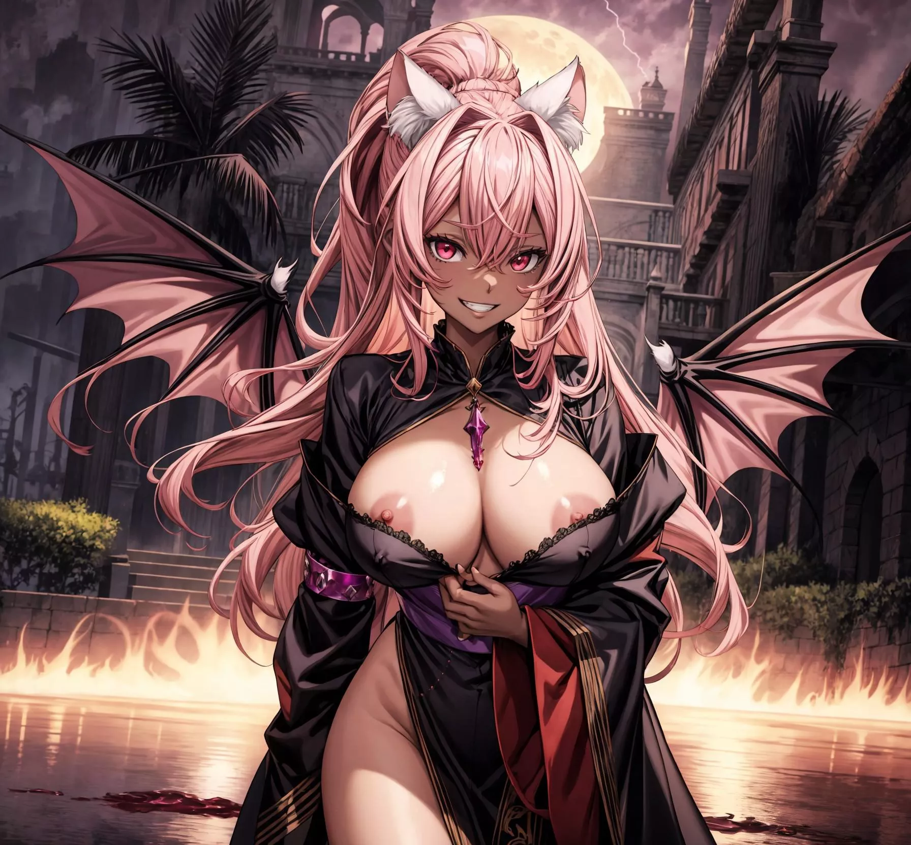 Demonic Pink Cat Girl Likes to Undress Herself posted by AIMarksman