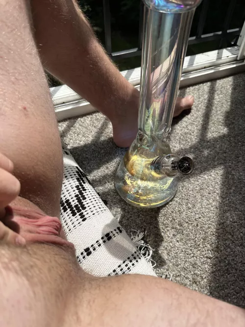 Loving the sun on my dick after taking some nice rips [ftm] by hornyqueer420