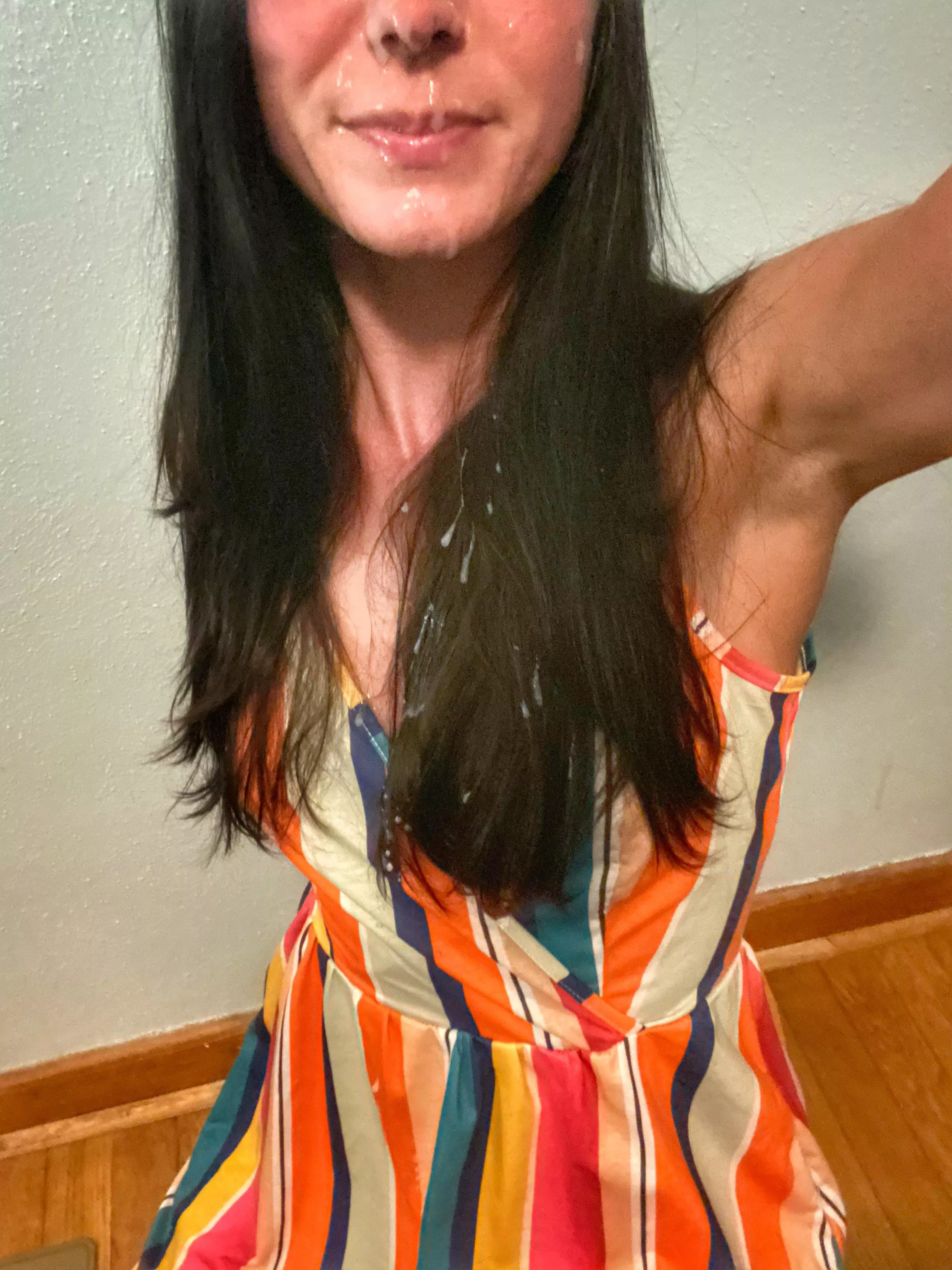Messy facials = all in my hair and down my dress, too posted by ctsharing