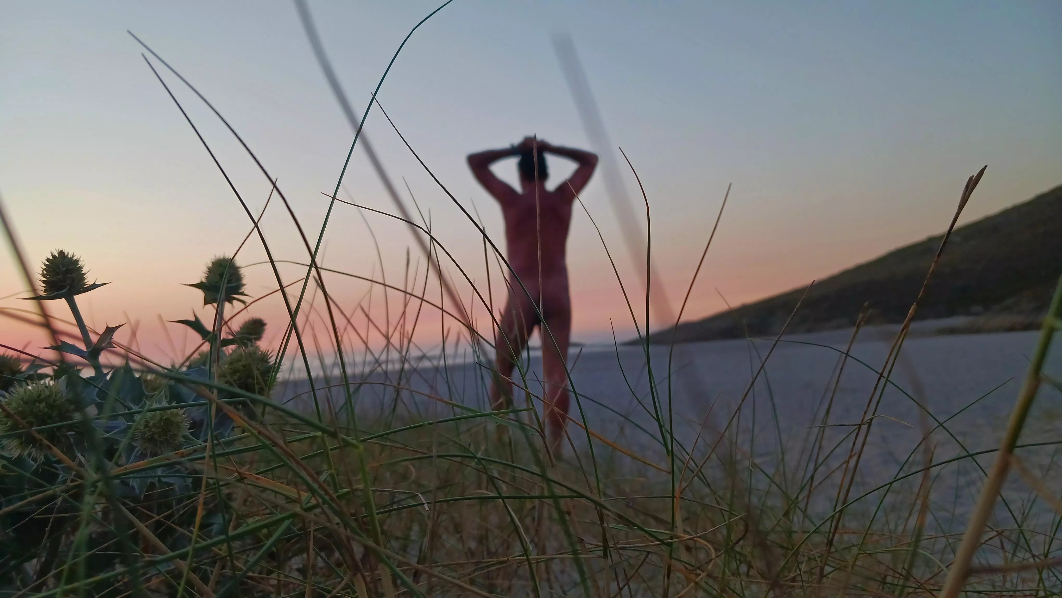 Nudist sunset lights posted by nudebodytime