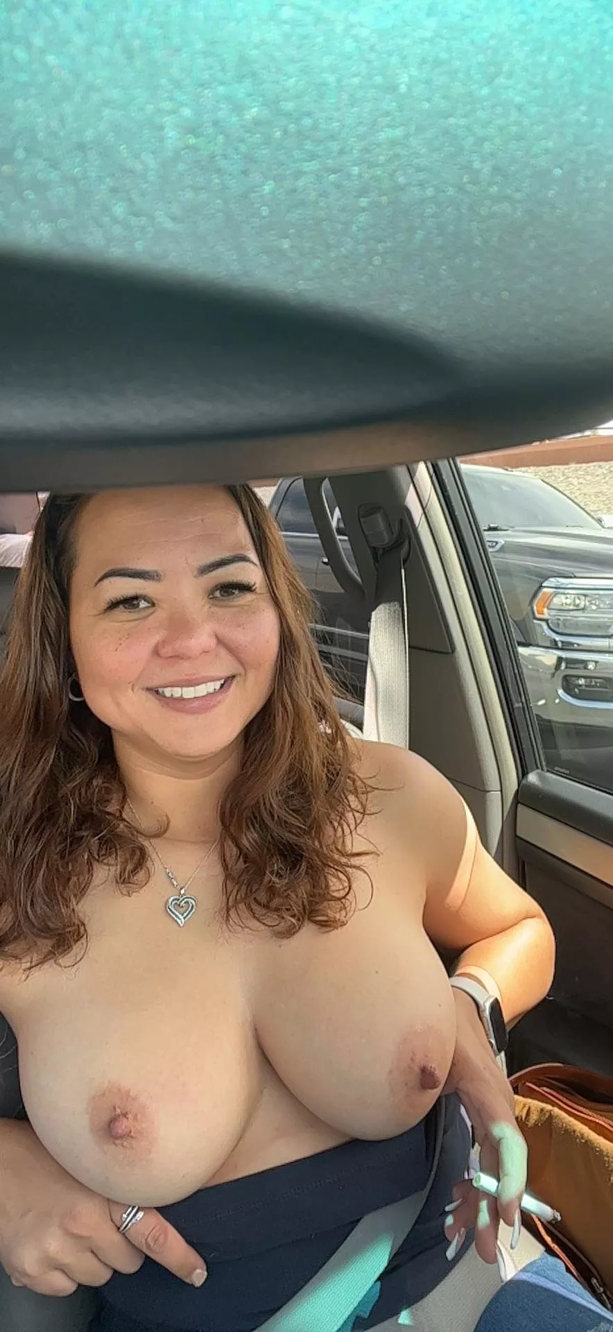 On the freeway and my top fell down… lol posted by jjsslutwife711