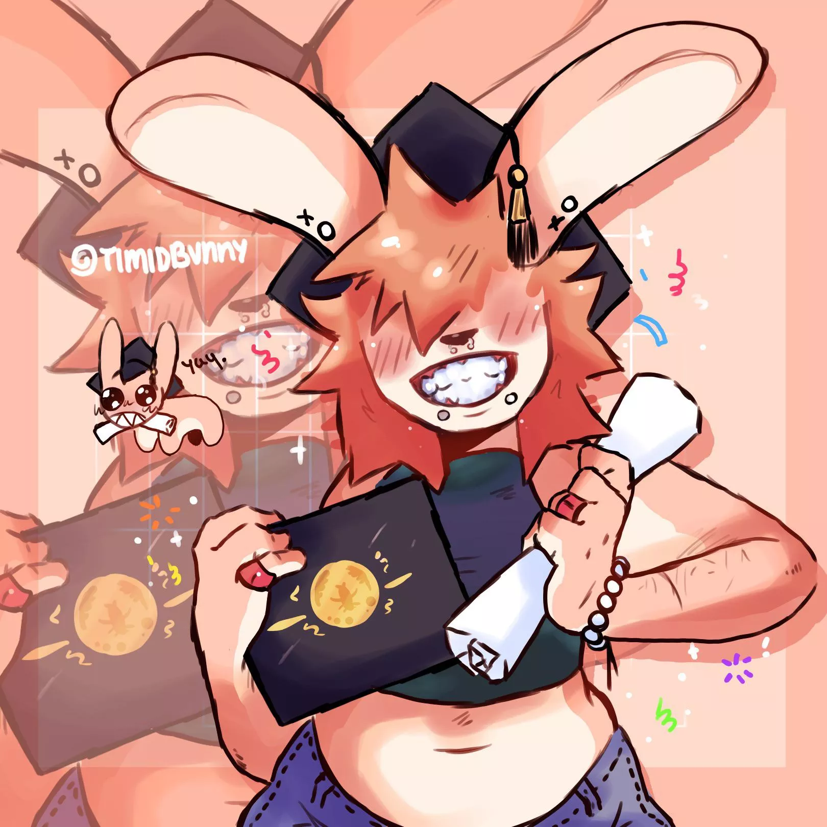 A little doodle in honor of me moving into my college dorm today (art by me - @TIMIDBVNNY) posted by Timidbvvnny