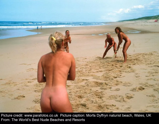 Cricket at Morfa Dyffryn naturist beach, Wales, UK. by NaturistPictures