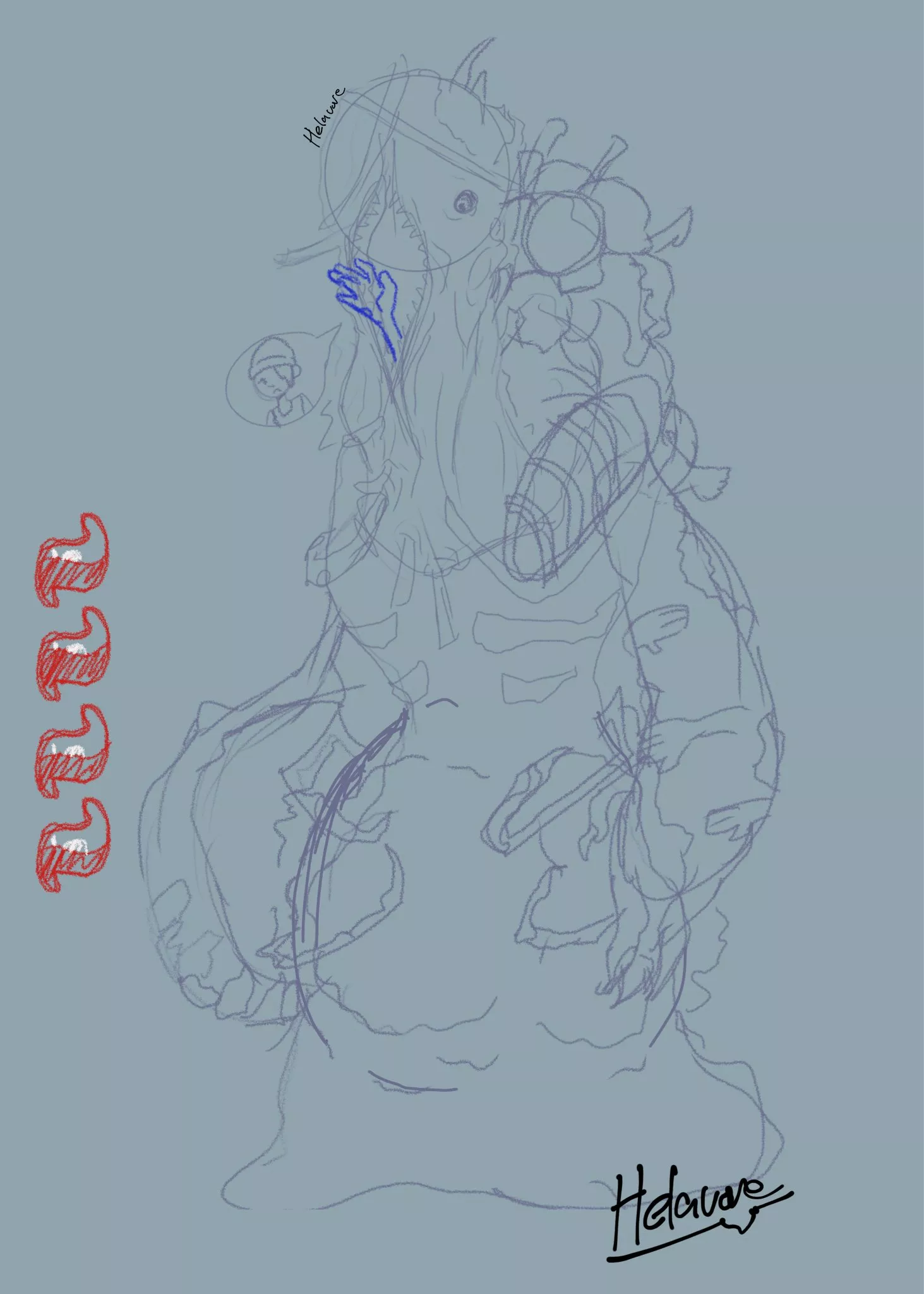 {Image} dang this dredge buff goes crazy. Sketch of an upcoming piece of the dredge from dead by daylight :3 posted by Commercial_Sun280
