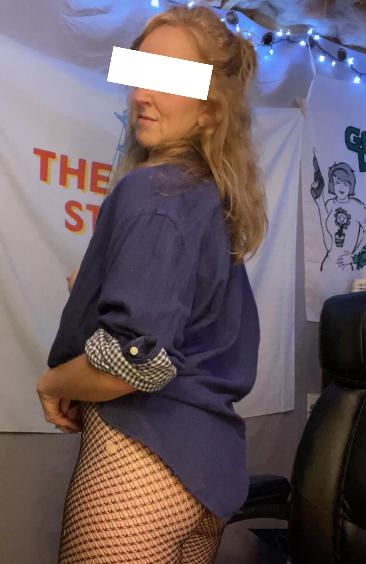 Just your local ginger MILF waiting for my husband to come and rip these fishnets off me. posted by so_much_joy_1612_41