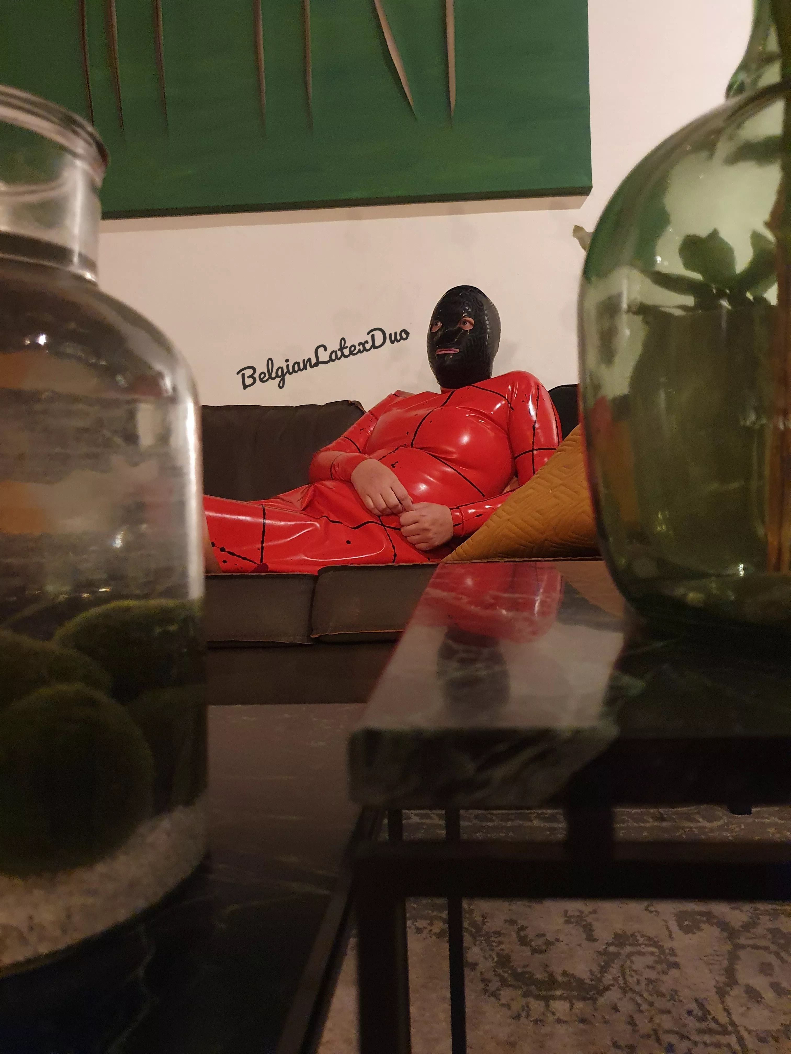 Waiting for my drink... posted by BelgianLatexDuo