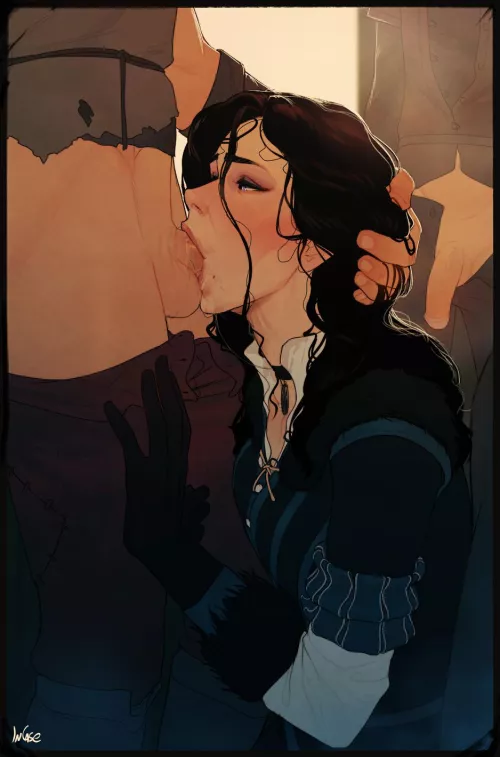 Yennefer sword swallowing (InCase) by myfriendscantknow