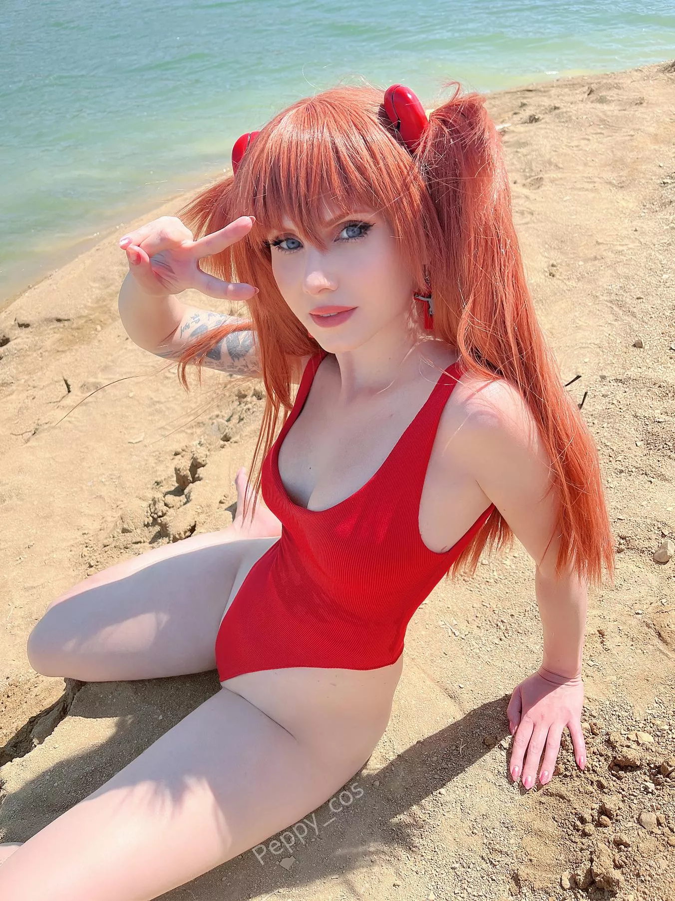 Asuka rest on the bech by Peppy_cos posted by peppy_cos