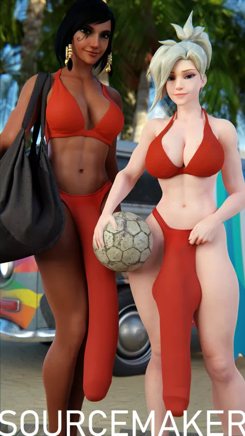 beach babe Phar-Mercy by futasaregreat