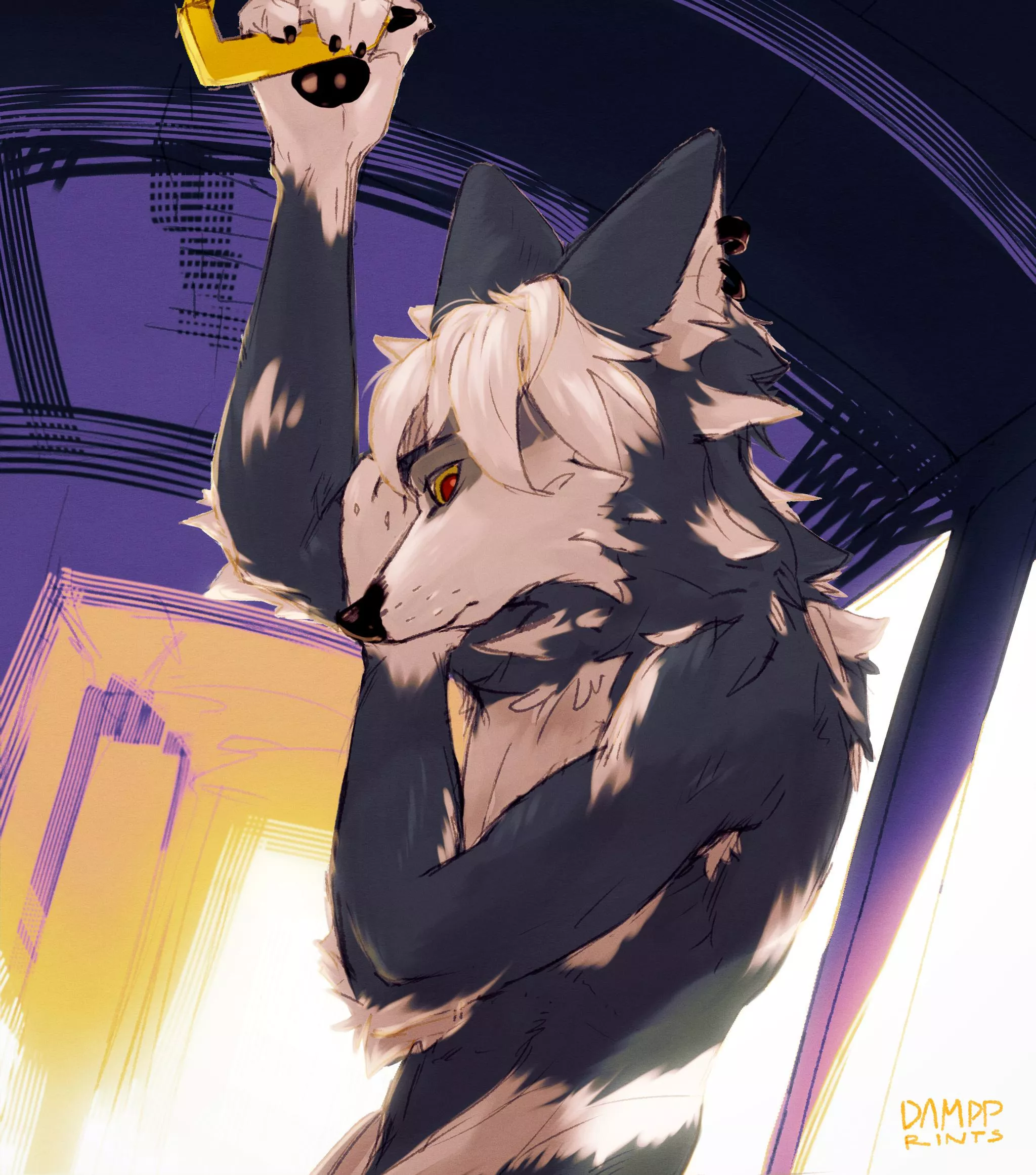 Eyeing people on the train (art by me @dampprints) posted by glassesping