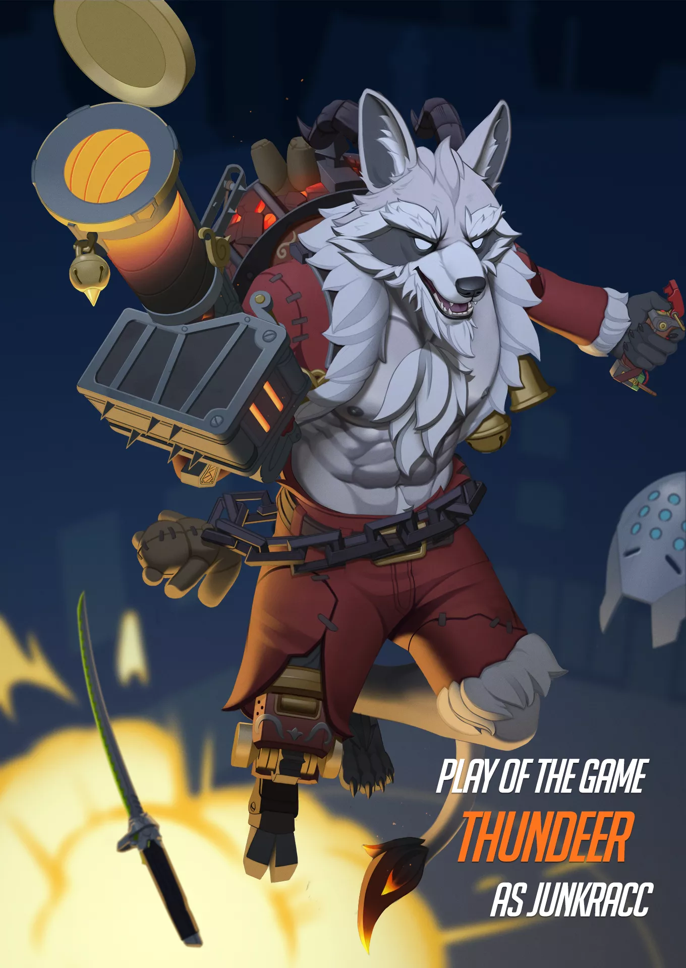 Junkracc! 🦝💣 (Art by me! @MediocreOs on Twitter) posted by GoldenThundeer