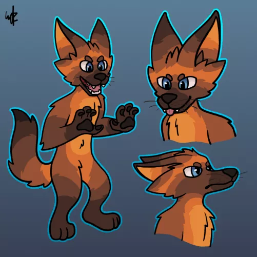 Still playing around with this guy's design. Not sure I like the whiskers, but they were fun to mess with and I'm still pretty proud of these overall :) (Art by me) by Foxcrowaway