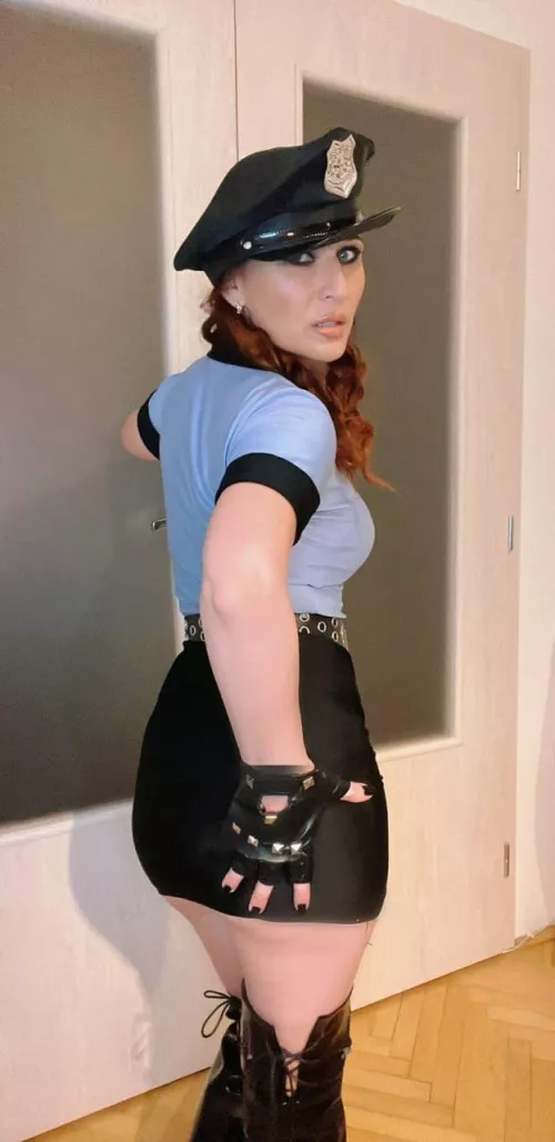 The leather glove and shoes make me naughty by Fem-Fatal