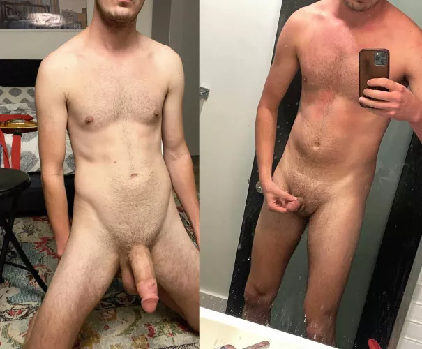 Two types of men. Me soft vs my friend fully hard by el-savage